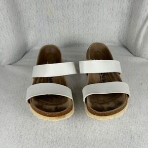 Betula Sandals Womens 38 White Slide Cork Footbed Two Strap 245 L7 M5